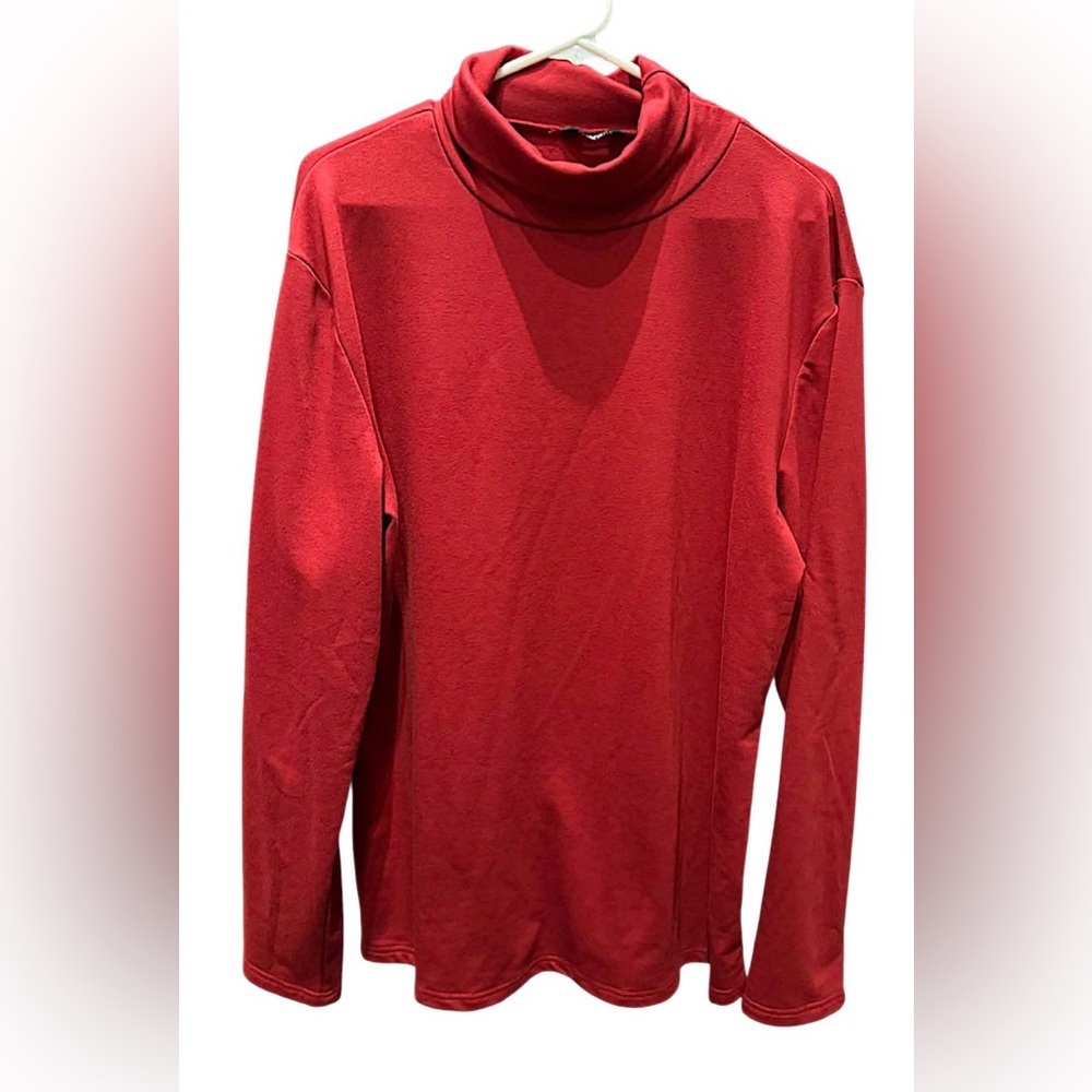 COOFANDY Red Turtleneck Long Sleeve sweater Top XL